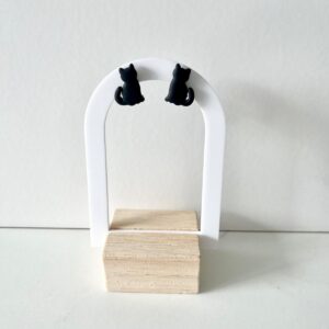 Black cat stud earrings