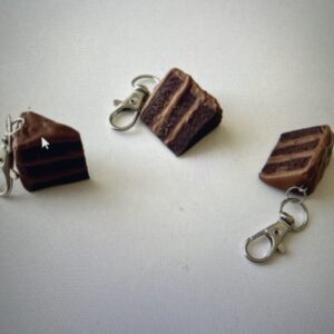 Chocolate cake charm key ring