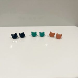 Minimalist cat silhouette stud earrings